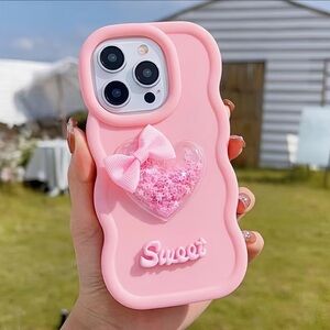 Pink Heart Bow iPhone Case